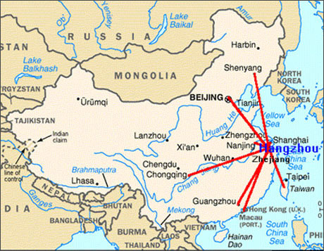 hangzhou china map